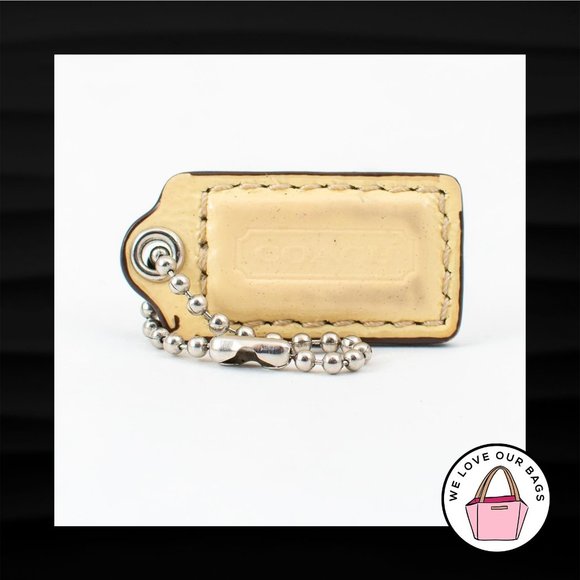 Coach Accessories - 1.5" Small COACH CREAM PATENT LEATHER KEY FOB CHARM KEYCHAIN HANG TAG WRISTLET